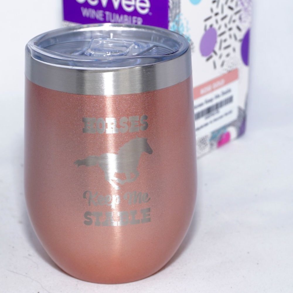 Bevvee Horses Make Me Stable Rose Gold Hand Etched Tumbler